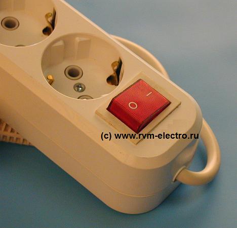 Удлинитель РВМ Электромаркет с выключателем переключателем бытовой